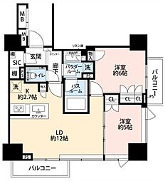 東京ベイシティタワー 2LDKの間取図画像