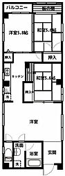 ハイ清澄 3LDKの間取図画像
