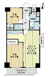 ライオンズガーデン大宮日進第2 2LDKの間取図画像