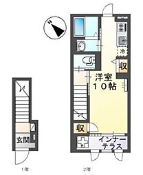 メゾンドマロン ワンルームの間取図画像