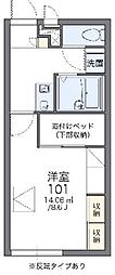 レオパレスアドミラブール2 1Kの間取図画像
