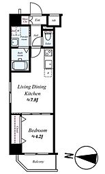 LIVCITY向島弐番館 1DKの間取図画像