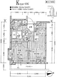 シンシア学芸大学 1DKの間取図画像