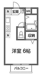 クレシェンド経堂 ワンルームの間取図画像