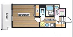 JU GLOBAL TOWER 6階1Kの間取り