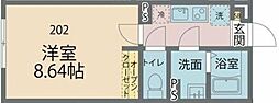 カインドネス江戸川 1Kの間取図画像