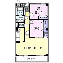 メルヴェイユ 2LDKの間取図画像
