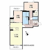 ヒルウォーカー日吉町 A0203 ｜ 福岡県久留米市日吉町141-1（賃貸マンション2LDK・2階・64.31㎡） その2