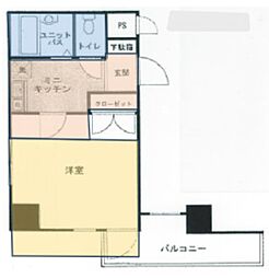パレ・ドール九段下 1Kの間取図画像