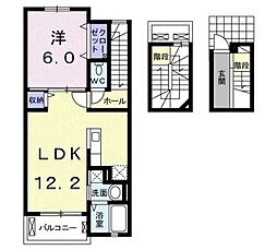 レメゾン日の出弐番館 1LDKの間取図画像