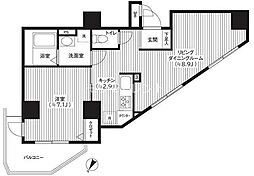 カスタリア初台 1LDKの間取図画像