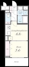 ESPERANZATACHIKAWA 1DKの間取図画像