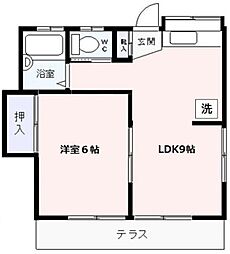 ハイツはなぶさ 1LDKの間取図画像