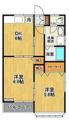 ヒルズ21・B 2DKの間取図画像