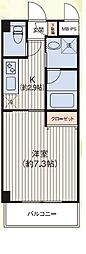 ファーストレジデンス 1Kの間取図画像