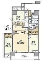 クレヴィア新宿若松町 3LDKの間取図画像
