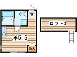 エスポワール立場 ワンルームの間取図画像