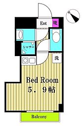 サンハイム菅馬場 ワンルームの間取図画像