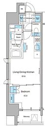 ルフォンプログレ西大井プレミア 1LDKの間取図画像