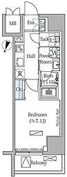 モディア文京目白台 1Kの間取図画像