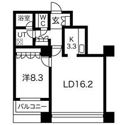 グランパークハイツ 1LDKの間取図画像