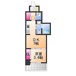 CLOVERVIEWKITAHANADA 1DKの間取図画像