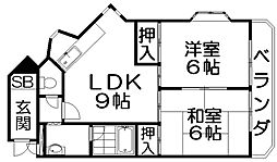 NSマンション3 2DKの間取図画像