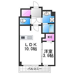ミラージュパレス天王寺堀越町 1LDKの間取図画像