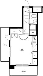 エクセリア東京イーストプレース 1Kの間取図画像