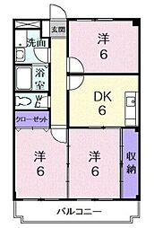 マリッチ久米川 3DKの間取図画像