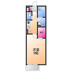グランパルク・コーズ 1Kの間取図画像