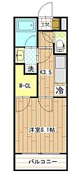 メゾンドアンジュ 1Kの間取図画像