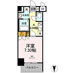 ホウエイコート秋葉原 3階1Kの間取り