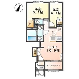 オラシオン 2LDKの間取図画像