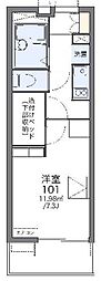 レオパレスリリー 1Kの間取図画像