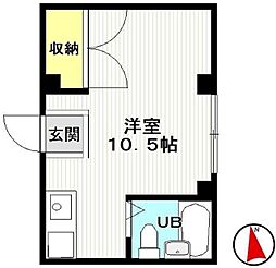 ロータス日野 ワンルームの間取図画像