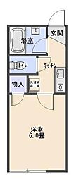 フラットアイトーン 1Kの間取図画像
