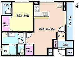 Grand ete 1LDKの間取図画像