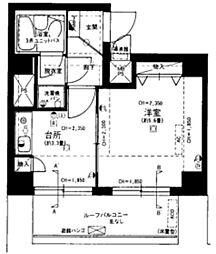 ライオンズマンション蒲田第2 1Kの間取図画像