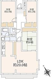 カルム鎌ヶ谷 3LDKの間取図画像