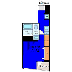 trias129 ワンルームの間取図画像