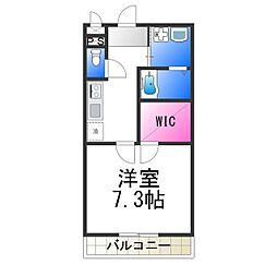 フジパレス石津川サウス 1Kの間取図画像
