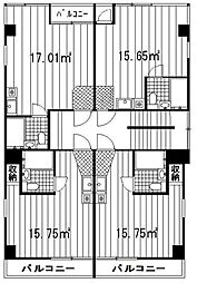 SUN SIDE12 2階ワンルームの間取り