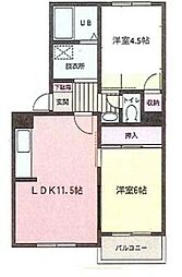 ヴァンベール・戸塚 2LDKの間取図画像