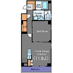 CASA298 1LDKの間取図画像