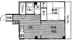 エクセルピア羽田2番館 3階2DKの間取り