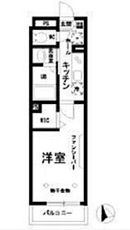 レアゾンホーム戸山公園 1Kの間取図画像