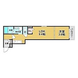 GRAND FORT 1LDKの間取図画像