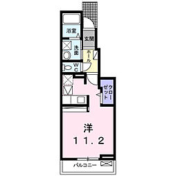 グリーンフィールドA 1Kの間取図画像