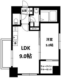 エフパークレジデンスヨコハマタンマチ3261 1LDKの間取図画像